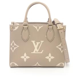 Louis Vuitton-Louis Vuitton On the Go PM Bicolor Monogram Empreinte Handbag-Beige,Cream