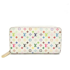 Louis Vuitton-Carteira Zippy Louis Vuitton-Branco,Multicor