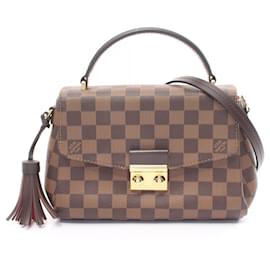 Louis Vuitton-Sac à main Louis Vuitton Croisette Damier Ébène-Marron,Damier ebène