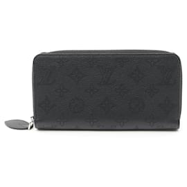 Louis Vuitton-Louis Vuitton Zippy Wallet Mahina Noir-Black