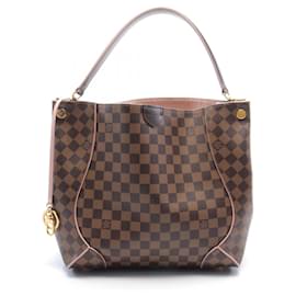 Louis Vuitton-Sac à épaule Kaisa Hobo Damier Ebene de Louis Vuitton-Marron,Damier ebène