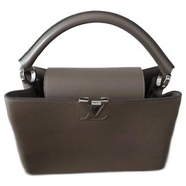 Borsa a mano Louis Vuitton Capucines MM Beige in pelle Beige
