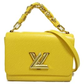 Louis Vuitton-Sac à épaule 2 en 1 Louis Vuitton Twist MM-Jaune