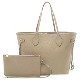 Louis Vuitton-Bolso tote Louis Vuitton Neverfull MM Monogram Empreinte-Beige