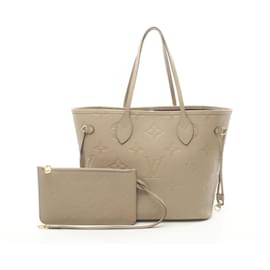 Louis Vuitton-Bolso tote Louis Vuitton Neverfull MM Monogram Empreinte-Beige