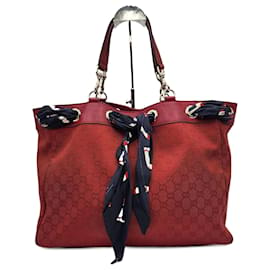 Gucci-Gucci Positano Scarf Tote Bag-Red