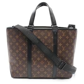 Louis Vuitton-Sac de week-end PM Monogram Macassar Louis Vuitton-Marron,Noir,Monogramme