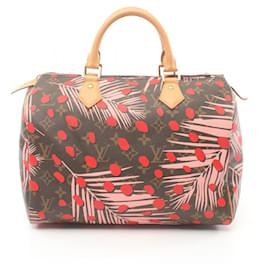 Louis Vuitton-Bolso Louis Vuitton Speedy 30 Monogram Jungle Dot-Castaño,Rosa,Roja