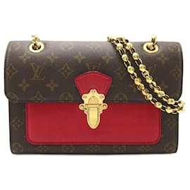 Louis Vuitton-Louis Vuitton Victor Shoulder Bag-Brown,Red,Monogram