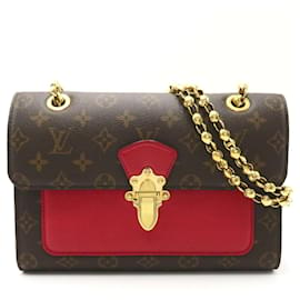 Louis Vuitton-Sac à épaule Victor Louis Vuitton-Marron,Rouge,Monogramme