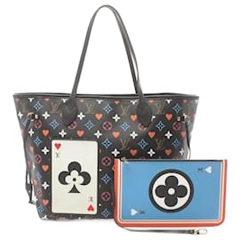 Louis Vuitton-Louis Vuitton Neverfull MM Game On Monogram Noir Tote Bag-Black,Multiple colors