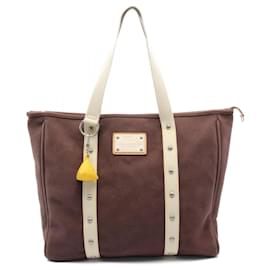 Louis Vuitton-Louis Vuitton Antigua Cabas GM Tote Bag-Brown,White