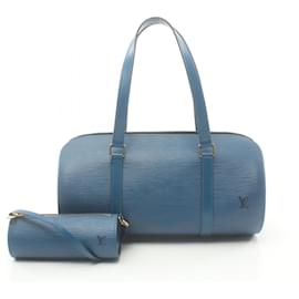 Louis Vuitton-Bolsa Louis Vuitton Soufflot Epi Azul Toledo-Azul