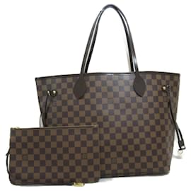 Louis Vuitton-Bolsa tote Neverfull MM da Louis Vuitton-Marrom,Damier ebene