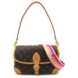 Louis Vuitton-Bolso de Hombro Louis Vuitton Diane NM PM 2 en 1-Castaño,Rosa,Fucsia