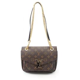 Louis Vuitton-Bolsa de Ombro Monograma Passy da Louis Vuitton-Marrom,Preto