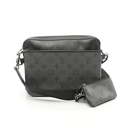 Louis Vuitton-Bolso de Hombro Trio Monogram Eclipse Louis Vuitton-Castaño,Negro