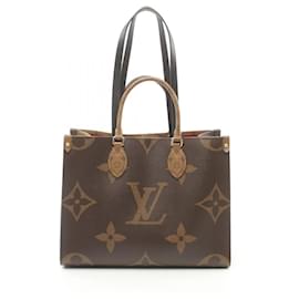 Louis Vuitton-Louis Vuitton On the Go MM Monogram Giant Reverse Tote Bag-Brown,Beige