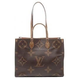 Louis Vuitton-Louis Vuitton On the Go GM Monogram Giant Reverse Tote Bag-Braun,Beige