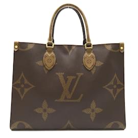 Louis Vuitton-Louis Vuitton On the Go MM Schultertasche-Braun,Monogramm