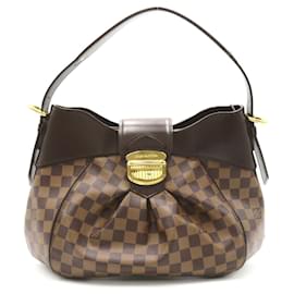 Louis Vuitton-Sac à épaule Sistine Louis Vuitton-Marron,Damier ebène