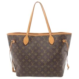 Louis Vuitton-Monogram Neverfull MM Tote Bag von Louis Vuitton-Braun,Monogramm