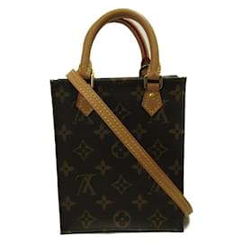 Louis Vuitton-Schultertasche Petite Sac Plat Louis Vuitton-Braun