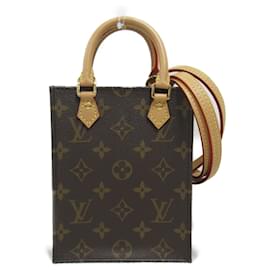 Louis Vuitton-Schultertasche Petite Sac Plat Louis Vuitton-Braun