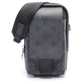 Louis Vuitton-Louis Vuitton Double Phone Pouch Schultertasche-Braun,Schwarz