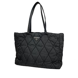 Prada-Prada Black Nylon Tote Bag-Black