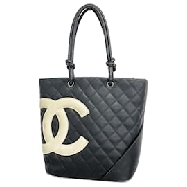 Chanel-Sac tote Chanel Cambon en agneau noir-Noir