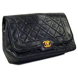 Chanel-Sac à épaule en agneau noir Chanel-Noir