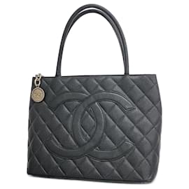 Chanel-Chanel Tasche aus schwarzem Kaviarleder-Schwarz