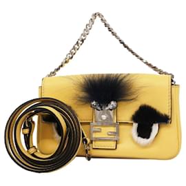 Fendi-Fendi Yellow Leather Handbag-Yellow