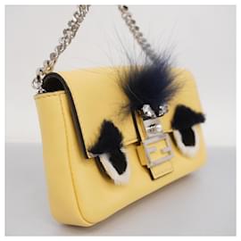 Fendi-Fendi Yellow Leather Handbag-Yellow