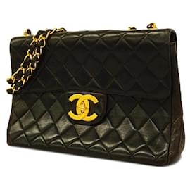 Chanel-Chanel Black Lambskin Shoulder Bag-Black