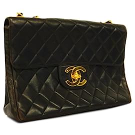 Chanel-Chanel Black Lambskin Shoulder Bag-Black