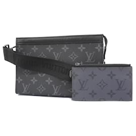 Louis Vuitton-Louis Vuitton Monogram Eclipse Gaston Shoulder Bag-Black