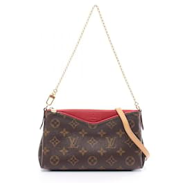 Louis Vuitton-Louis Vuitton Pallas Clutch Monogram Cerise Handtasche-Braun,Rot,Fuschia,Monogramm