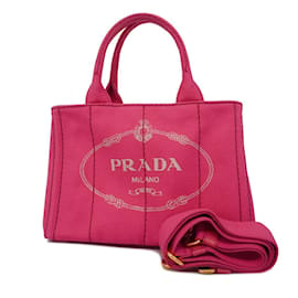 Prada-Sac à main Prada rose en toile-Rose