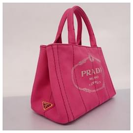 Prada-Sac à main Prada rose en toile-Rose