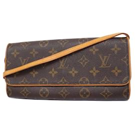 Louis Vuitton-Louis Vuitton Monogram Pochette Twin GM Schultertasche-Braun