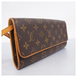 Louis Vuitton-Louis Vuitton Monogram Pochette Twin GM Schultertasche-Braun