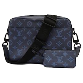 Louis Vuitton-Sac à épaule Monogram Shadow Duo de Louis Vuitton-Bleu Marine