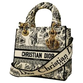 Christian Dior-Christian Dior Lady Delight Handbag-Black,White