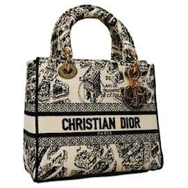 Christian Dior-Christian Dior Lady Delight Handbag-Black,White