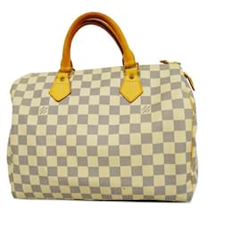 Louis Vuitton-Sac à main Louis Vuitton Damier Azur Speedy 30-Blanc