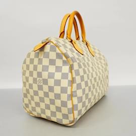 Louis Vuitton-Sac à main Louis Vuitton Damier Azur Speedy 30-Blanc