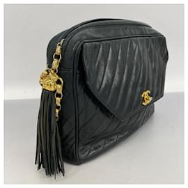 Chanel-Chanel Black Lambskin Shoulder Bag-Black