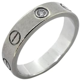 Cartier-Cartier Love Band Ring in 18K White Gold with Diamond-Golden